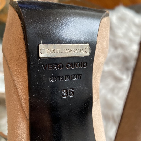 Dolce & Gabbana blush suede platform high heels size 36 - Picture 13 of 14